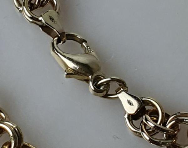 Halskette im Phantsiemuster aus 585er Gold, Länge 67,0 cm, Gewicht: 46,9g