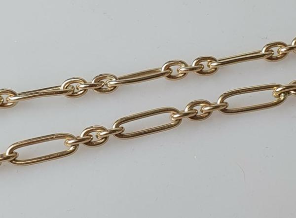 Halskette im Figarokettendesign aus 585er Gold, Länge 61,0 cm, Gewicht: 28,0g