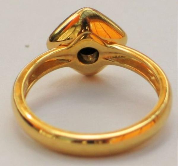 Edler Diamantring mit 0.10 ct. aus 750er Gelbgold, Größe 56, Gewicht 4,7g
