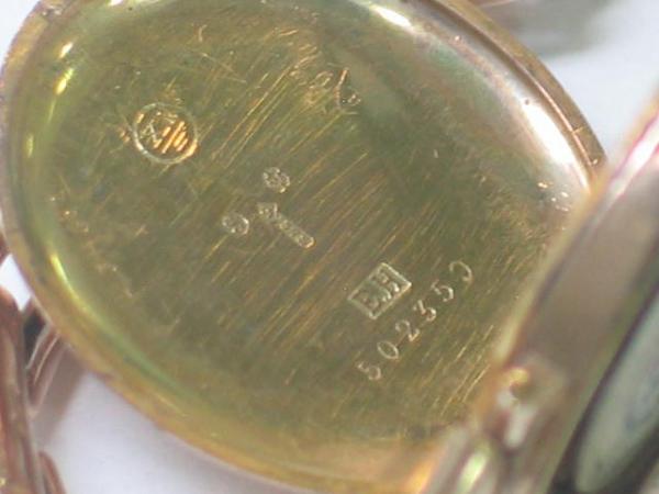 Vintage: Rolex Damenuhr um 1910 mit Goldarmband, 375er Gold, Handaufzug