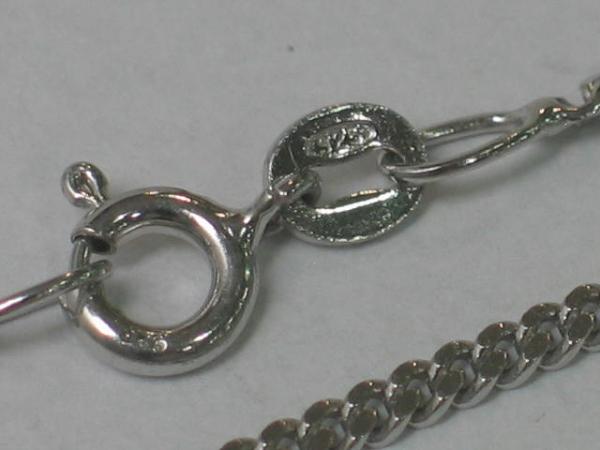 Feine Flachpanzerkette aus 925er Sterlingsilber, Länge: 42,0 cm, Gewicht: 5,0g