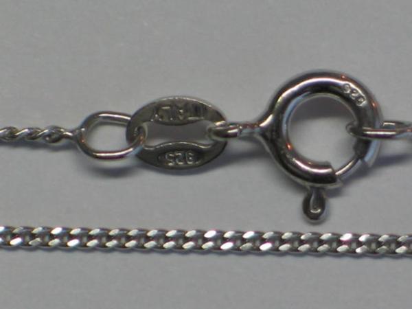 Feine Flachpanzerkette aus 925er Sterlingsilber, Länge 50,0 cm Gewicht: 1,9g