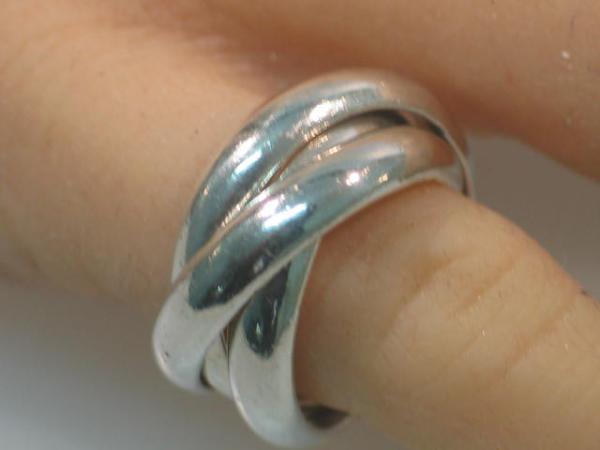 3er Silberring aus 925er Sterlingsilber, Größe: 53, Gewicht: 9,0g