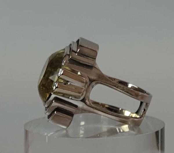 Juwelierarbeit Exclusiver Lemon Citrin Diamantring 750er Weißgold, Größe: 56, Gewicht: 27,0g