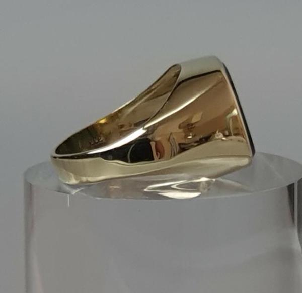 Unisex Ring mit Prasiolith Schmuckstein, 333er Gold, Größe 64, Gewicht: 9,4g