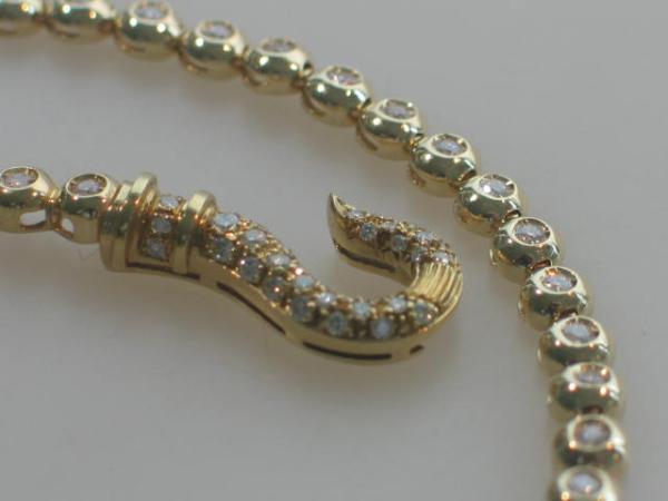 Neuwertig Elegantes Riviére Halskettencollier 4.0 ct. Diamanten, 21 kt Gold, 42,0 cm, 29,5g