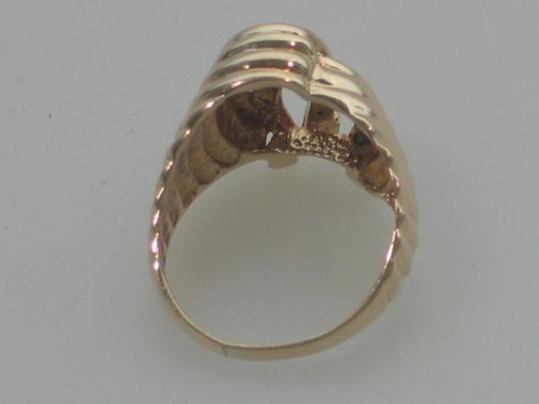 Unisex Ring "Hufeisen" mit Diamanten, 585er Gold, Größe 55, Gewicht: 6,7g