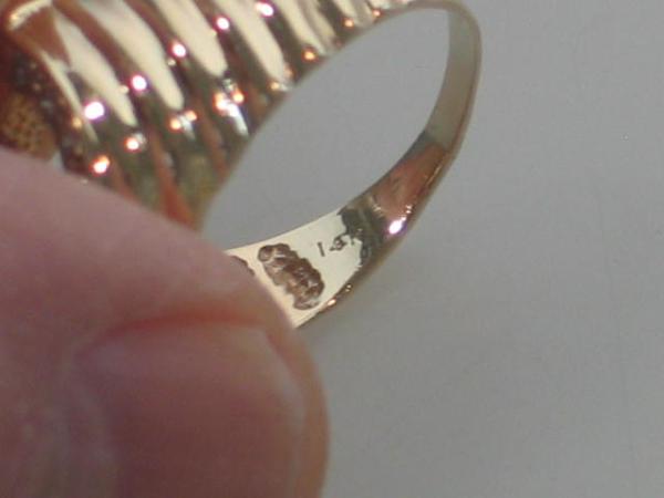 Unisex Ring "Hufeisen" mit Diamanten, 585er Gold, Größe 55, Gewicht: 6,7g
