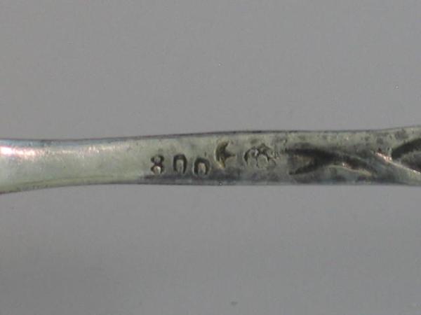 Zuckerschaufel, Zuckerlöffel, Hildesheimer Rose, 800er Silber, Länge: 10,0 cm, Gewicht: 11,9g