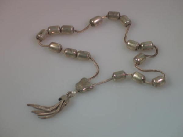 Vintage: Kombolai 15 Perlen, Griechenland 1970er, 925er Sterlingsilber, Gewicht: 20,8g