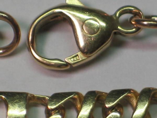 Figaropanzerkettenarmband aus 585er Gelbgold, Länge 21,0 cm, Gewicht: 14,1g