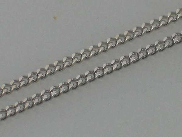 Feine Flachpanzerkette aus 925er Sterlingsilber, Länge: 41,0 cm, Gewicht: 3,7g