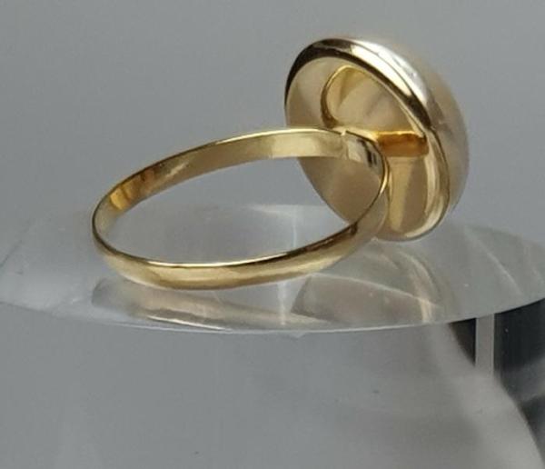 Halbperlen Ring, 750er Gelbgold, Größe 57, Gewicht: 3,4g