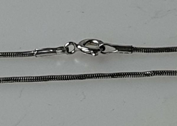 Kurze Schlangenhalskette matt/glänzend aus 925er Sterlingsilber, Länge 40,5 cm, Gewicht: 3,67g