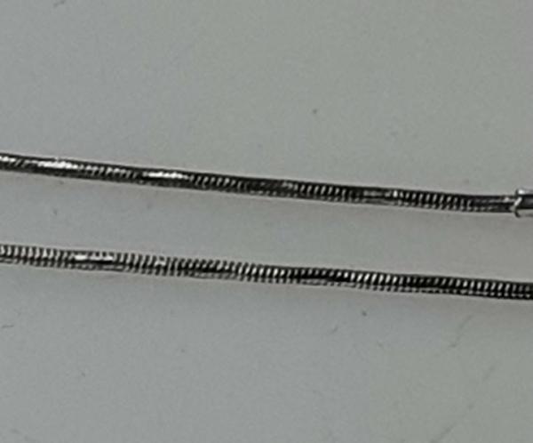 Kurze Schlangenhalskette matt/glänzend aus 925er Sterlingsilber, Länge 40,5 cm, Gewicht: 3,67g