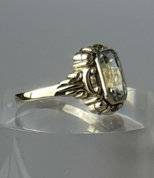 Aquamarin 2.1 ct. Goldring aus 333er Gold, Größe 51, Gewicht: 2,2g