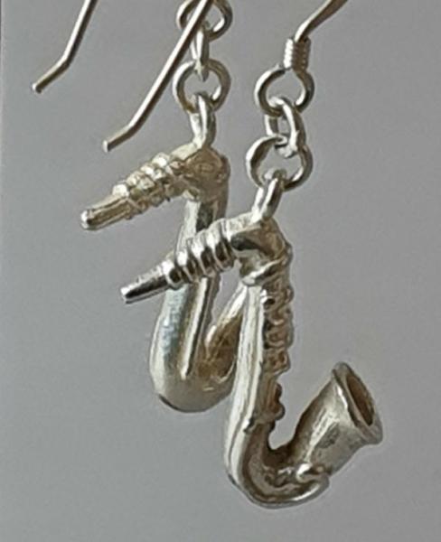 Ohrhänger "Saxophon" aus 925er Sterlingsilber, Gewicht: 5,8g