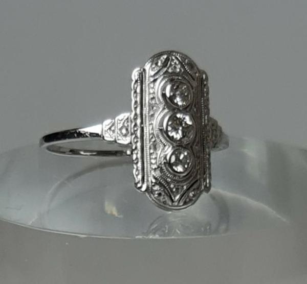Vintage Diamantring mit 0.25 ct. aus 750er Weißgold, Größe 51, Gewicht: 3,0g