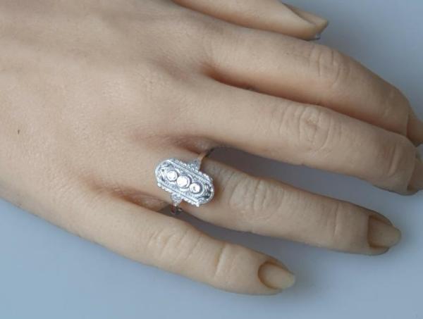 Vintage Diamantring mit 0.25 ct. aus 750er Weißgold, Größe 51, Gewicht: 3,0g