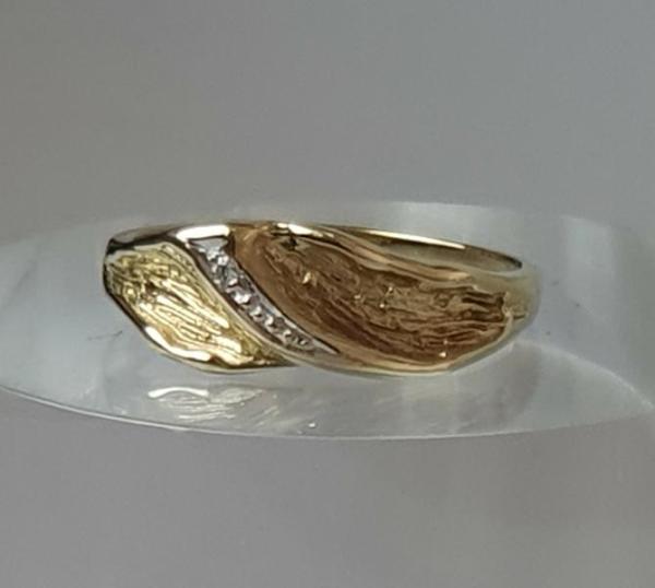 Diamantring aus 585er Gold, Größe 55, Gewicht: 2,0g