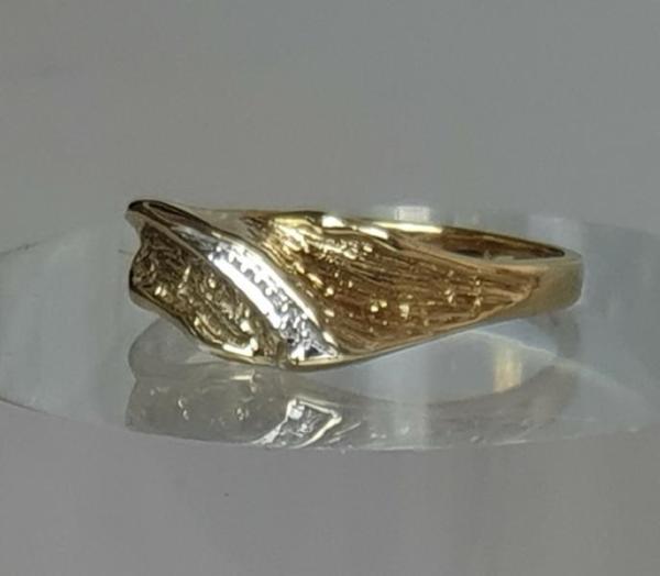 Diamantring aus 585er Gold, Größe 55, Gewicht: 2,0g