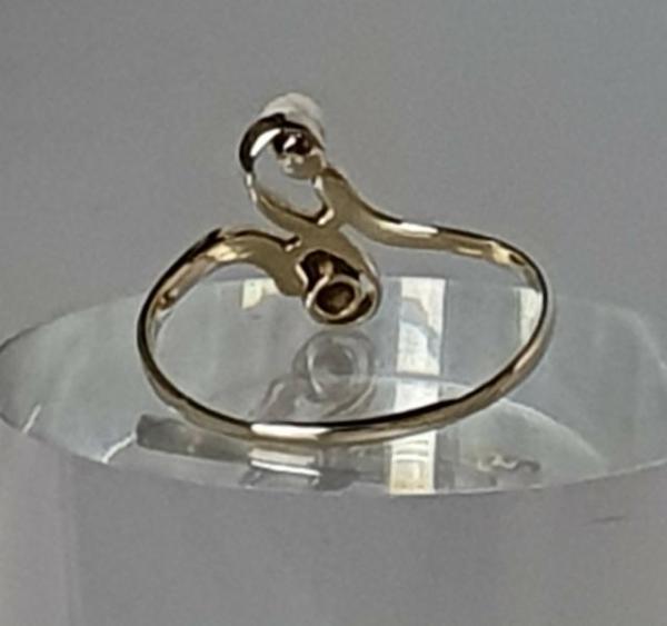 Diamant- Perlenring aus 585er Gold, Größe 64, Gewicht: 2,2g