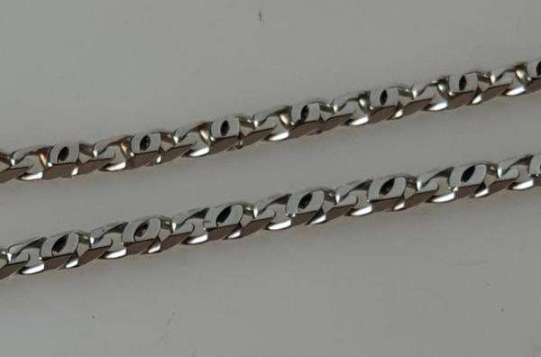Doppelpanzer Halskette aus 925er Sterlingsilber, Länge 49,5 cm, Gewicht: 12,3g