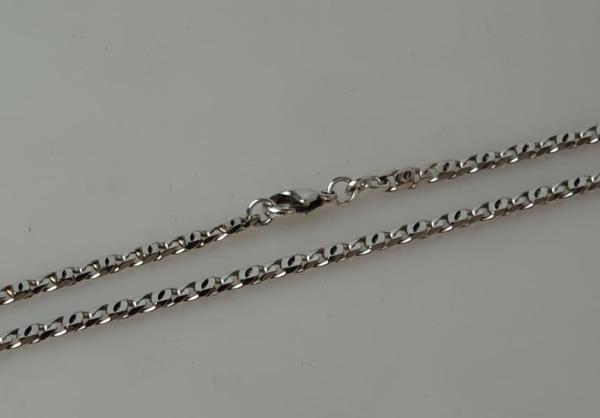 Doppelpanzer Halskette aus 925er Sterlingsilber, Länge 49,5 cm, Gewicht: 12,3g