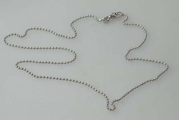 Feine Kugel Halskette aus 925er Sterlingsilber, Länge 44,0 cm, Gewicht: 3,0g