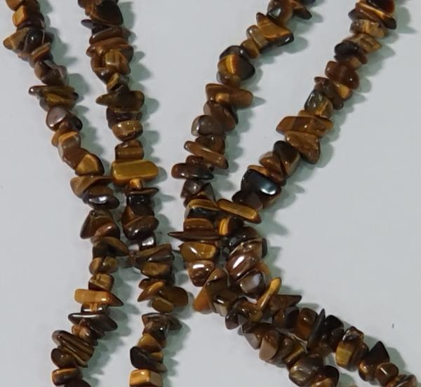 Lange Tigeraugen Schmuckstein Halskette, Länge 92,0 cm
