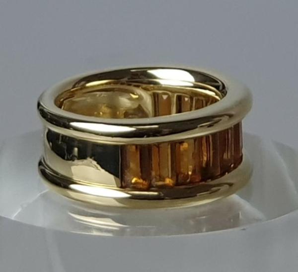 Wempe Citrin Schmucksteinring mit 2,2 ct. aus 750er Gold, Größe 55, Gewicht: 13,6g