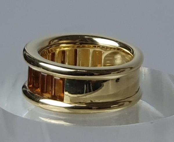Wempe Citrin Schmucksteinring mit 2,2 ct. aus 750er Gold, Größe 55, Gewicht: 13,6g