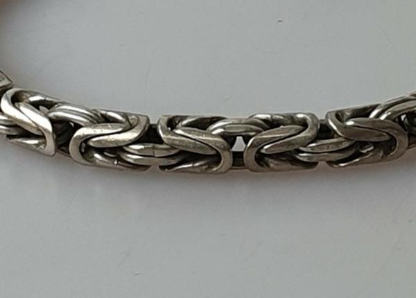 Königskettenarmband rhodiniert, 925er Silber, Länge 22,0 cm, Gewicht: 38,0g