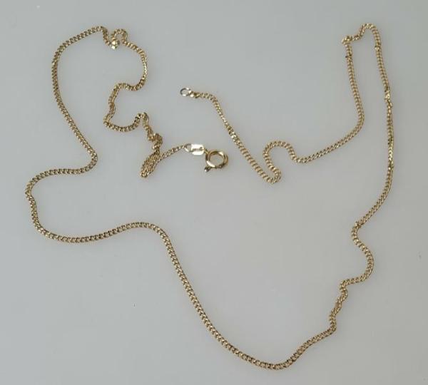 Panzerhalskette aus 585er Gold, Länge 66,5 cm, Gewicht: 6,3g