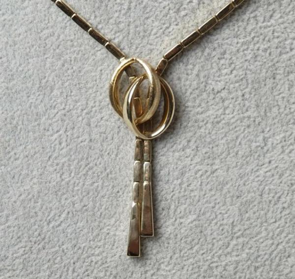 Gliederkettencollier aus 585er Gold, Länge 44,5 cm, Gewicht: 18,3g
