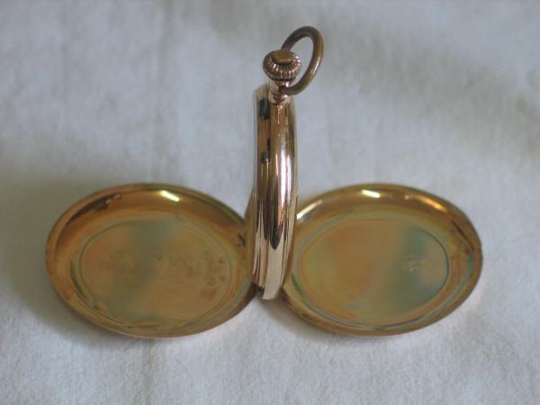 Sehr gut erhaltene Savonette Taschenuhr von Alpina, 585er Gold Gewicht: ca. 94,0g