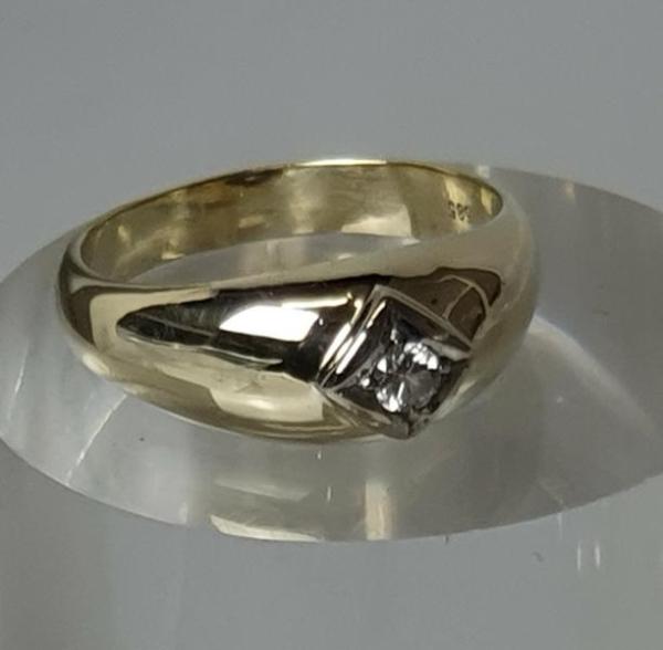 Herren / Unisex Diamantring aus 585er Gold mit 0.20 ct, Größe 65, Gewicht: 9,7g