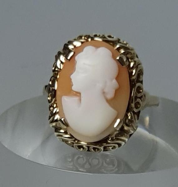 Kameé Ring aus 333er Gold, Größe 61, Gewicht: 3,9g