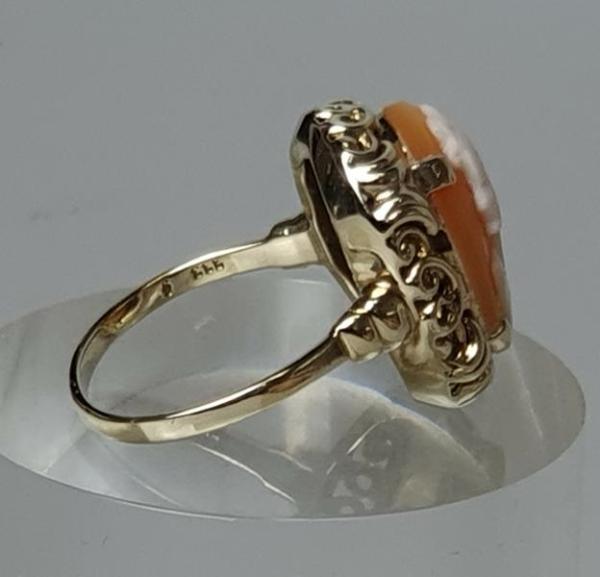 Kameé Ring aus 333er Gold, Größe 61, Gewicht: 3,9g