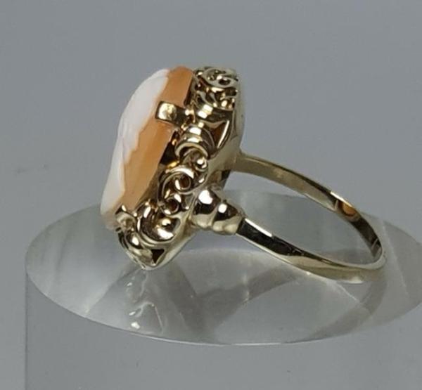 Kameé Ring aus 333er Gold, Größe 61, Gewicht: 3,9g