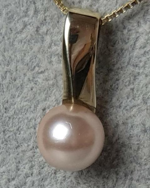 Perlen Kettenanhänger, 333er Gold, Gewicht: 2,7g