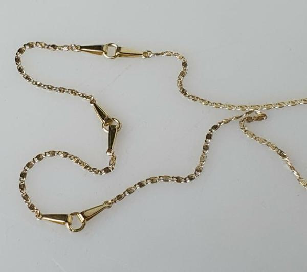 Lange Mäander Halskette mit Zwischenelementen aus 333er Gold, Länge 80,0 cm, Gewicht: 7,3g