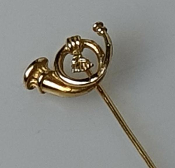 Anstecknadel "Jägerhorn" aus 585er Gold, Gewicht: 2,1g