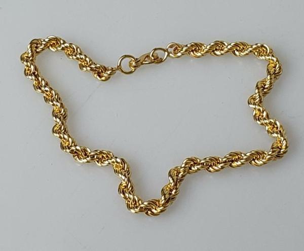Kordelkettenarmband aus 585er Gold, Länge 23,0 cm Gewicht: 6,2g