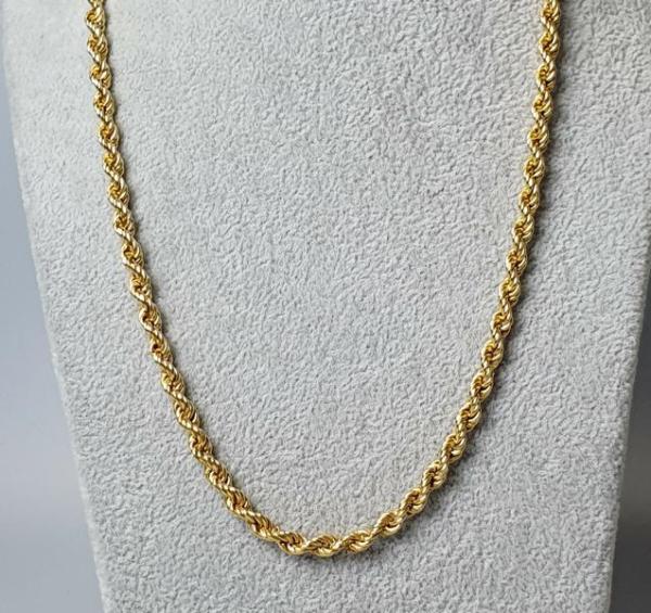 Kordelhalskette aus 585er Gold, Länge 50,0 cm Gewicht: 12,4g