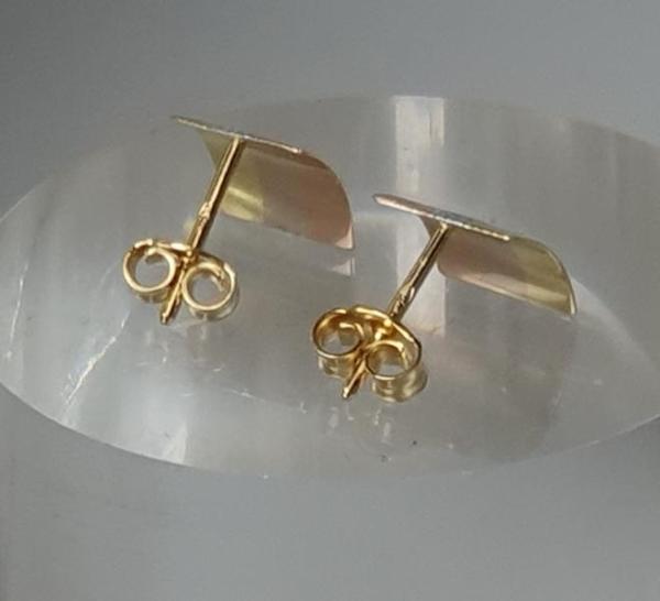 Tricolor Ohrstecker diamantiert aus 750er Gold, Gewicht: 1,1g