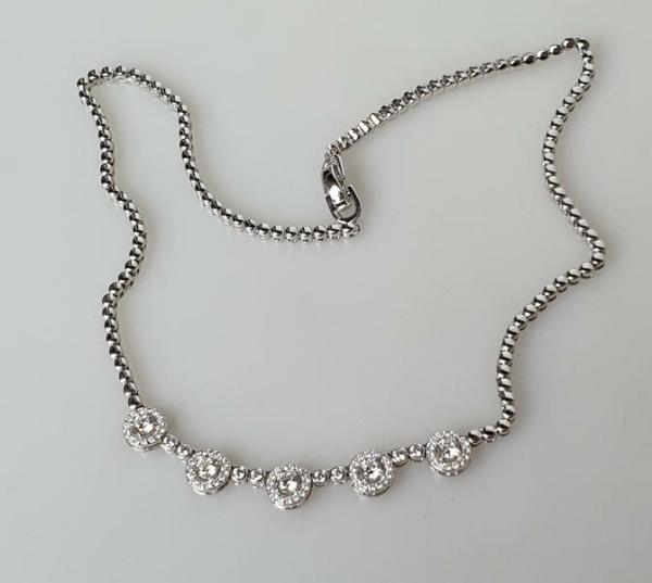 Wunderschönes Schmucksteincollier aus 925er Sterlingsilber, Länge 43,0 cm, Gewicht: 23,0g
