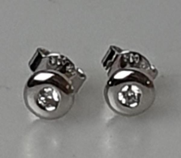 Weissgold Diamantohrstecker mit 0.20 ct. aus 585er Gold, Gewicht 1,6g