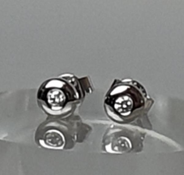 Weissgold Diamantohrstecker mit 0.20 ct. aus 585er Gold, Gewicht 1,6g