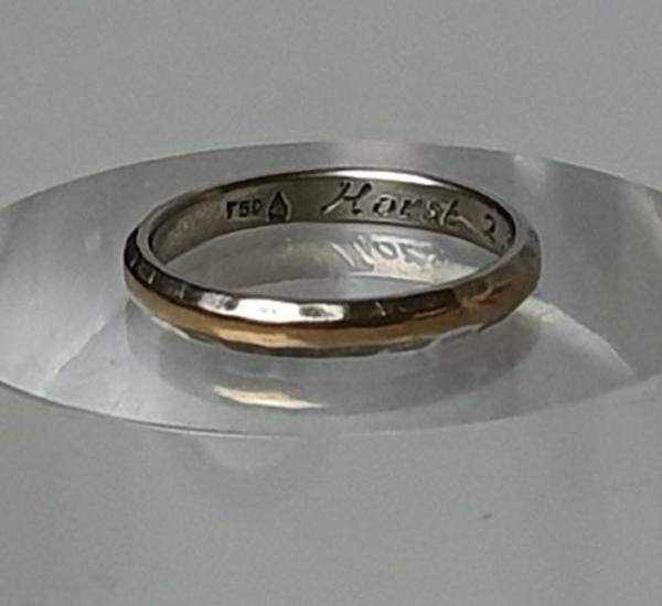 Bicolor Bandring aus 750 Gold, Größe 54, Gewicht: 3,3g
